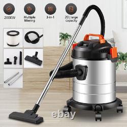 2000W Vacuum Cleaner Wet and Dry Bagless 20L Cylinder Powerful Compact Cleaning