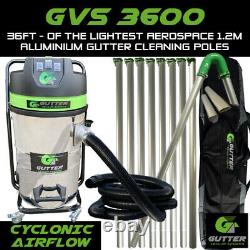 3600w Gutter Vacuum 36ft Lightest 1.2m Aerospace Aluminium Gutter Cleaning Poles
