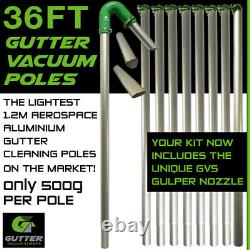 3600w Gutter Vacuum 36ft Lightest 1.2m Aerospace Aluminium Gutter Cleaning Poles