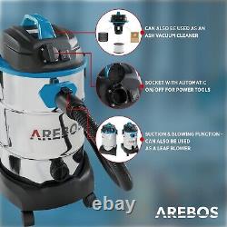 AREBOS Industrial Vacuum Cleaner 5IN1 1600W Vacuum Cleaner Wet Dry 30L Blue