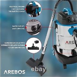 AREBOS Industrial Vacuum Cleaner 5IN1 1600W Vacuum Cleaner Wet Dry 30L Blue