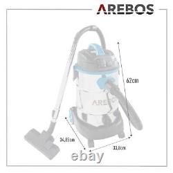 AREBOS Industrial Vacuum Cleaner 5IN1 1600W Vacuum Cleaner Wet Dry 30L Blue