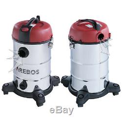 AREBOS Industrial Vacuum Cleaner Wet-dry Ash Extractor 1800W 30L Stainless Steel