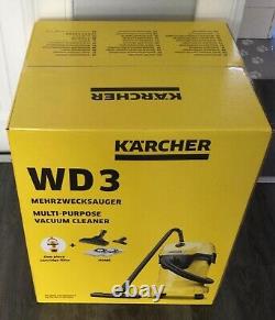 Brand new Karcher Wd 3 Home Corded Wet & Dry Vacuum 17L + extras RRP £130