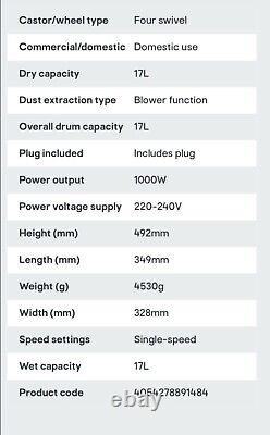 Brand new Karcher Wd 3 Home Corded Wet & Dry Vacuum 17L + extras RRP £130