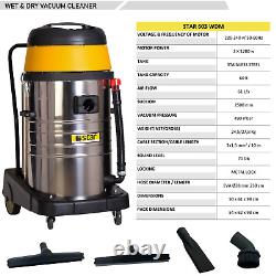 Car Wash Vacuum Cleaner 3 Motor 3600W Commercial Wet / Dry Industrial Hoover 80L