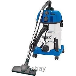 Draper 1600w Wet and Dry 30 Litre Vacuum Cleaner 1.5m Flexible hose and