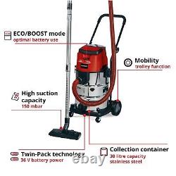 Einhell Cordless Vacuum Cleaner 30L Wet And Dry 36V TE-VC 36/30 Li S BODY ONLY