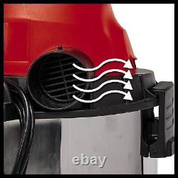 Einhell TC-VC 1930 S Wet & Dry Vacuum Cleaner 1500W 30L Stainless Steel Tank-Red