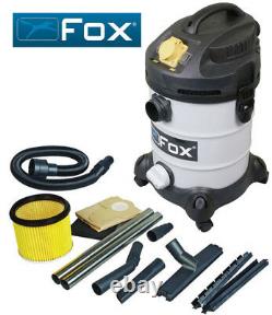 FOX 30Ltr 110v/240v Wet/Dry Hoover/Vacuum Cleaner+Accessory Kit & Bags, F50-800