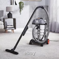 GEEPAS 1400W Vacuum Cleaner Wet and Dry Bagless 30L Cylinder Powerful Cleaning