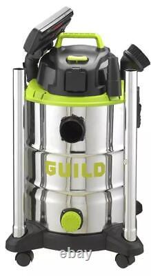 Guild 30L Wet & Dry Cleaner with Power Take Off 1500W Vacuum or blow
