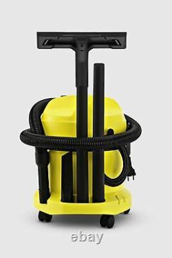 Heavy Duty 1000W Yellow Wet & Dry Vacuum Cleaner 12 Ltr Tub Hoover Wheeled