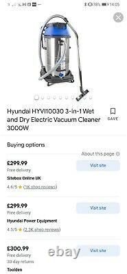 Hyundai HYVI10030 3 -in-1 Wet/Dry Electric HEPA Filtration Vacuum Cleaner 3000W