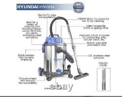 Hyundai Wet & Dry Vacuum Cleaner Hoover 30l 1400w Workshop 3in1 Suck, Blow & Wet