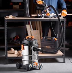INDUSTRIAL Wet Dry Vacuum Cleaner Powerful Portable Hoover Commercial Steel 30L