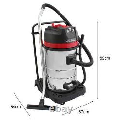 Industrial Vacuum Cleaner 80L Wet & Dry 3000W Hoover, Stainless Steel Commercial