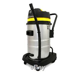 Industrial Vacuum Cleaner Wet & Dry Extra Powerful Stainless Steel 60L Hoover