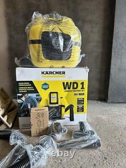 Karcher WD 1 Battery 7L 18V Cordless Wet/Dry Vacuum Cleaner Set Yellow