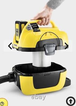 Karcher WD 1 Cordless Wet & Dry Cleaner Yellow. BNIB