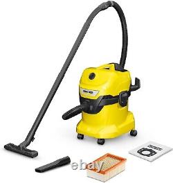 Kärcher WD 4 16282030 Wet and Dry Vacuum Cleaner 1000W, 20 litres Yellow NEW