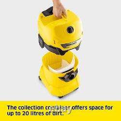 Kärcher WD 4 16282030 Wet and Dry Vacuum Cleaner 1000W, 20 litres Yellow NEW