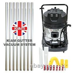 Kiam Gutter Cleaning System KV60-2 Wet & Dry Vacuum Cleaner & 32ft 9.6m Pole Kit