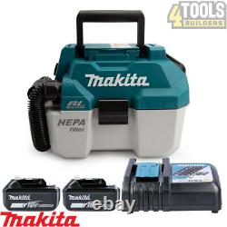 Makita DVC750LZ 18V LXT BL Wet/Dry Vacuum Cleaner + 2 x 4Ah Batteries & Charger