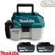 Makita Dvc750lz 18v Lxt Brushless Wet/dry Vacuum Cleaner + 2 X 6.0ah Batteries