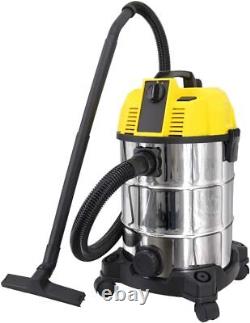 NRG Wet and Dry Vacuum Cleaner Self-Cleaning 18KPa 30L 1600W Yellow Silver