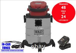 PC20VCOMBO4 Sealey 20L Cordless Wet & Dry Vacuum Cleaner 4Ah Battery & Charger