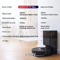 Roborock Q7 MAX Wet-Dry Vacuum Robot 4200Pa with Mopping Function, Black