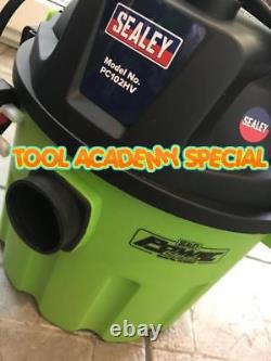 SEALEY Vacuum Cleaner Wet & Dry 10ltre 1000W / 230V BRIGHT Green