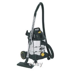 Sealey 20L Wet & Dry Industrial Vacuum Cleaner 1250With110V Stainless Drum PC200SD