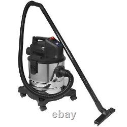 Sealey 230V 1000W 20L Wet & Dry Vacuum Cleaner Low Noise Home Vehicle Workshop