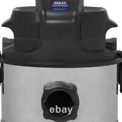 Sealey 230V 1000W 20L Wet & Dry Vacuum Cleaner Low Noise Home Vehicle Workshop
