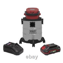Sealey CORDLESS PC20SD20V Vacuum Cleaner Wet & Dry 20ltr 20V Car Home Workshop