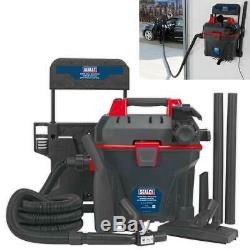 Sealey Garage Wet & Dry Vacuum Cleaner 1500W with Remote Control Wall Mounting