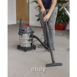 Sealey PC195SD Vacuum Cleaner Wet & Dry 20L 1200With230V Stainless Drum