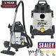 Sealey Vacuum Cleaner Industrial Wet & Dry 20l 1250with110v Stainless Drum