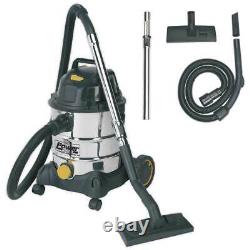 Sealey Vacuum Cleaner Industrial Wet & Dry 20ltr 1250With110V Stainless Drum