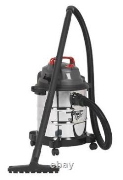 Sealey Vacuum Cleaner Wet & Dry 20L 1200With230V Stainless Drum PC195SD