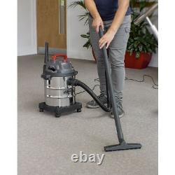 Vacuum Cleaner Wet & Dry Stainless Steel Drum 20L 1200With230V