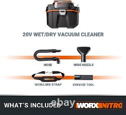 WORX WX031.9 18V (20V MAX) Cordless Compact Wet/Dry Vacuum Cleaner, Black