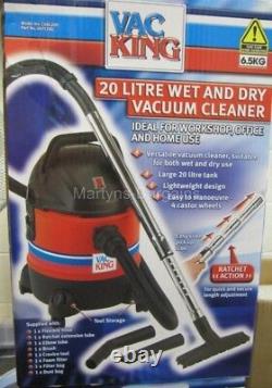 Wet/Dry Vacuum. 20 litre 1250 Watt Vac King Wet and Dry Hoover. CVAC20P